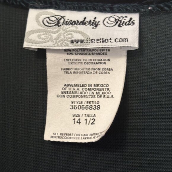 Velvet Dark Green Cap Sleeve Dress Girls Size 14.5  By Disorderly Kids - Picture 4 of 8